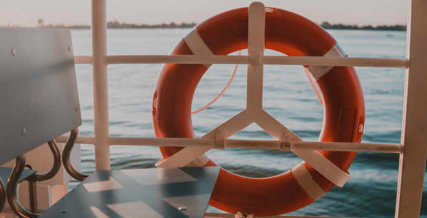 Life ring on a boat